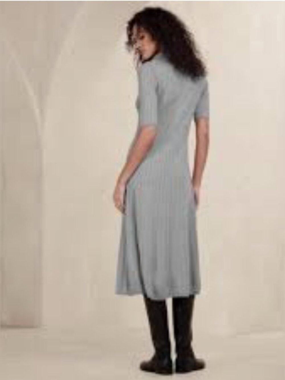 NWT BANANA REPUBLIC Nezha Merino Sweater Dress in Grey Size L - Picture 2 of 7